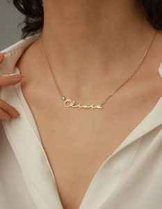 Personalize your baby's style with a custom Baby Name Necklace - crafted with love, it's a keepsake that celebrates their unique identity from the very beginning of their journey.