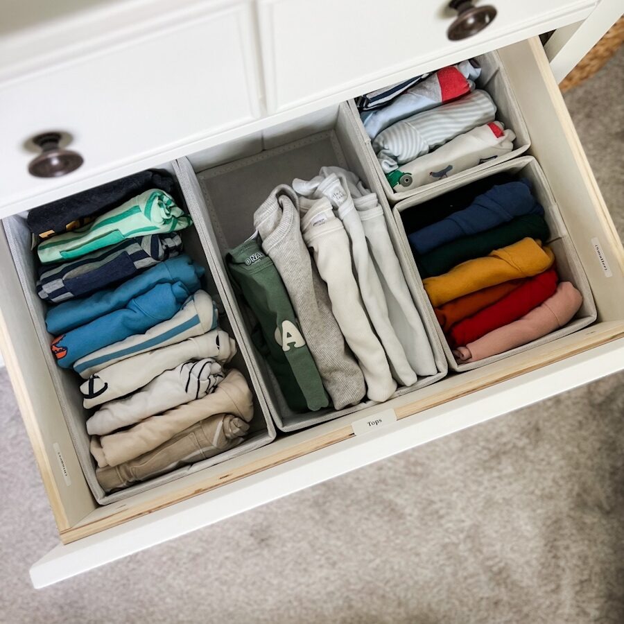 how to organize baby clothes in dresser